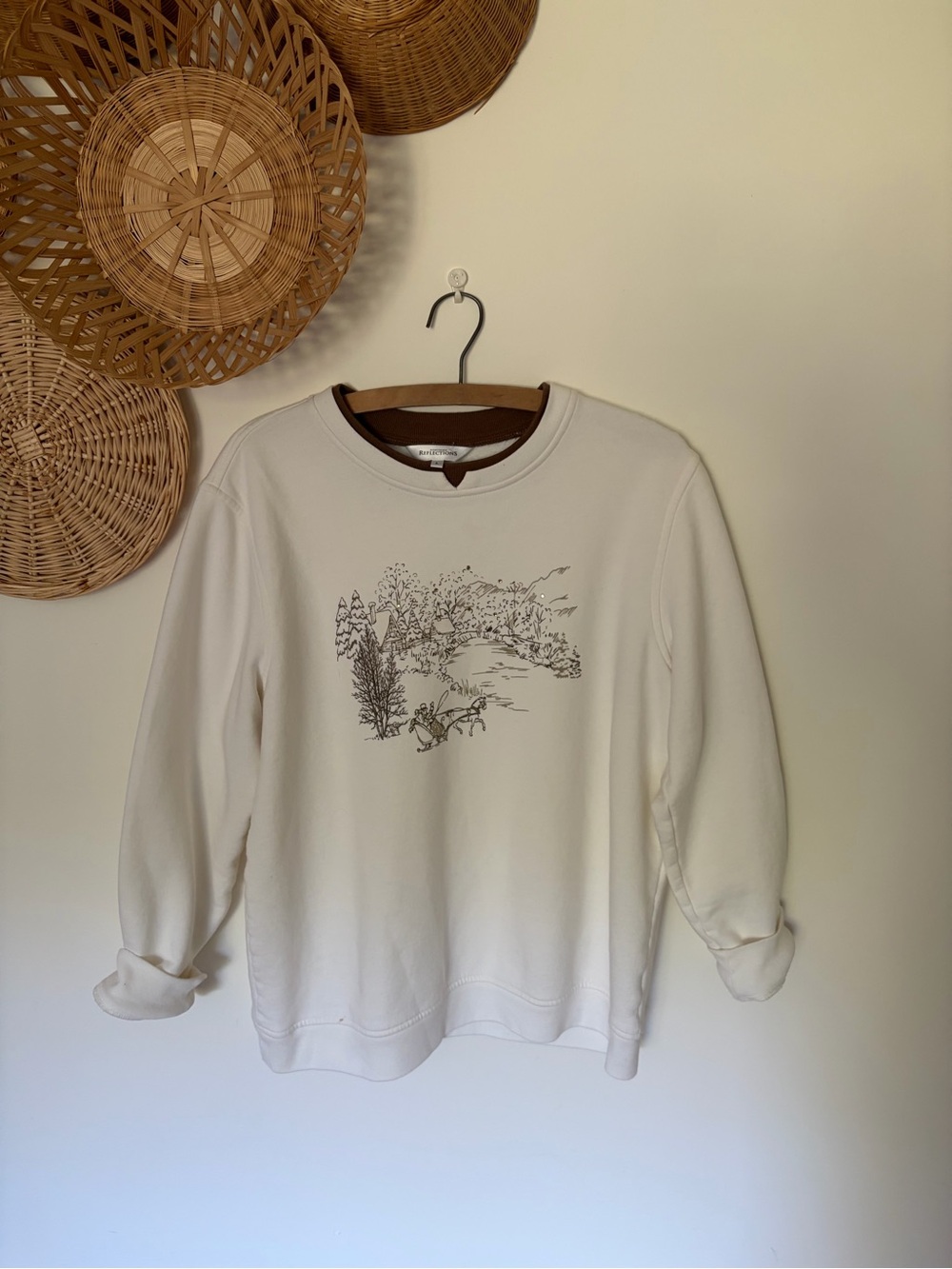Northern Reflections winter scape Cream Crewneck